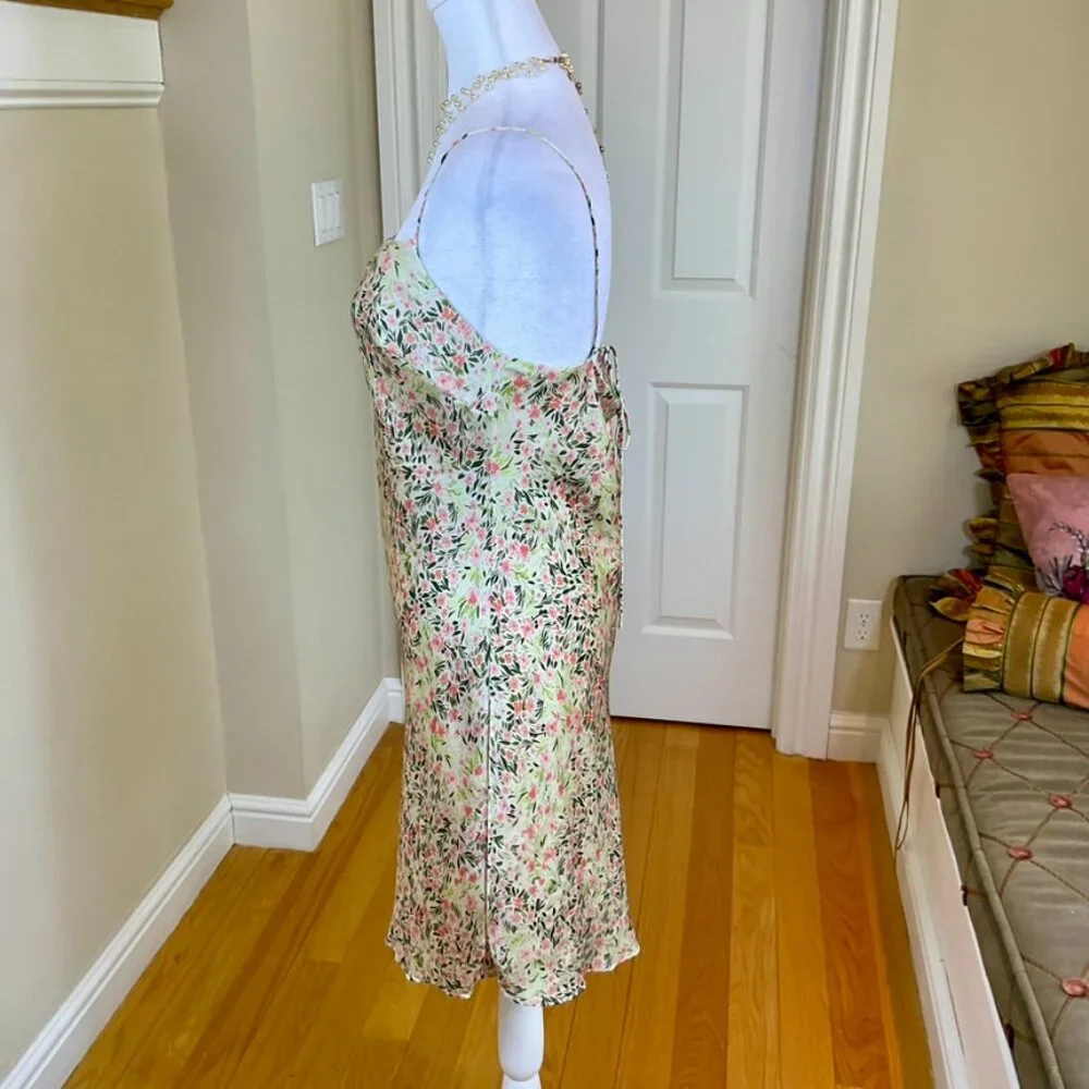 Anthropologie Dress Slip Floral Pink Green The East Order (L) - Picture 3 of 8